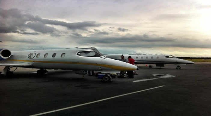 Pair of HAA air ambulance jets readied for take-off in Tampa.